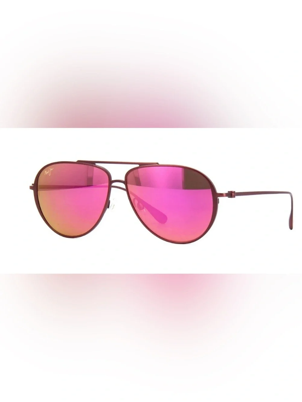 Maui Jim 543 Shallows Aviator Sunglasses Brushed Burgundy Maui Sunrise